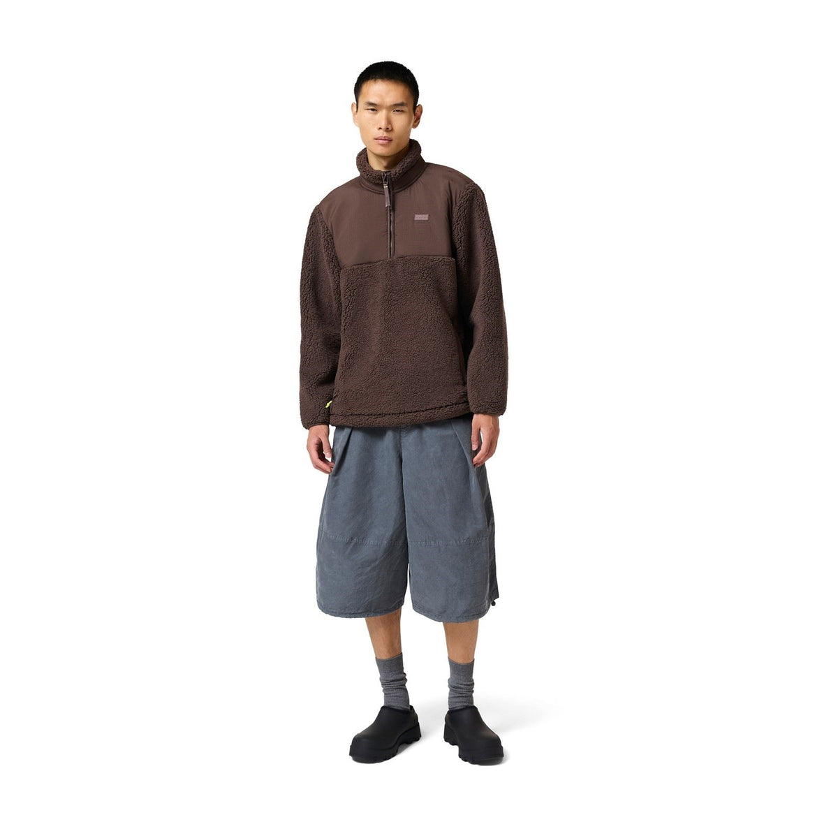 Hunter Elements 1/4 Zip Borg Fleece Polyester Men's Brown Fleece Pullover