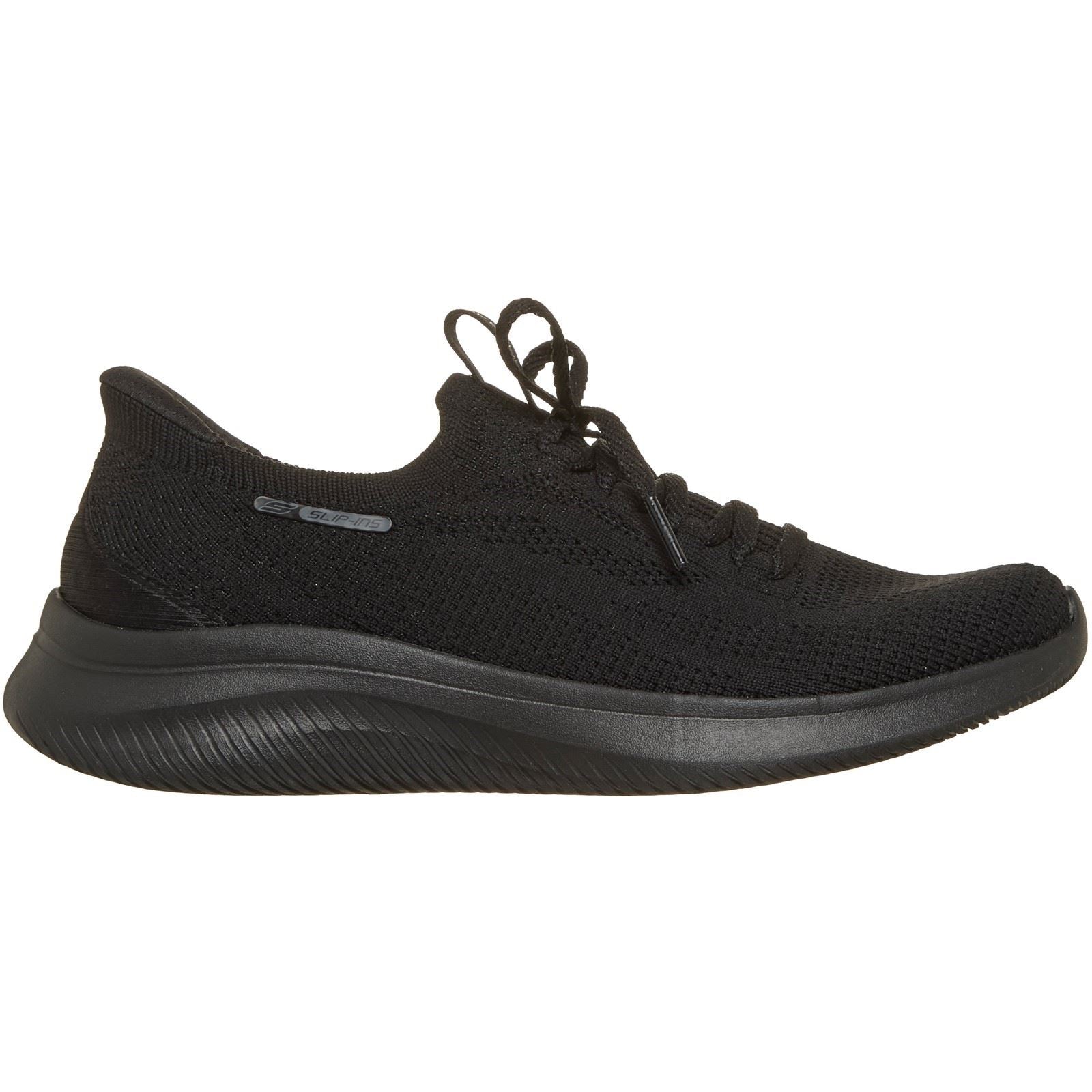Skechers Ultra Flex 4.0 Polyester Women's Black / Black Sole Trainers
