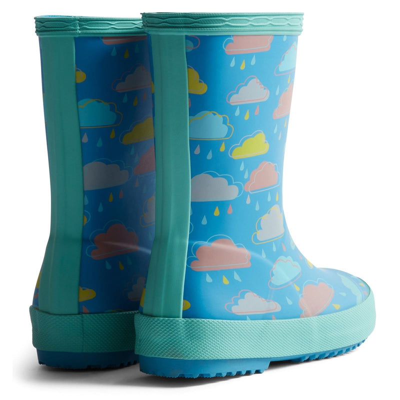 Hunter Kids Rain Cloud Boot Rubber Blue Rainclouds Wellington Boots