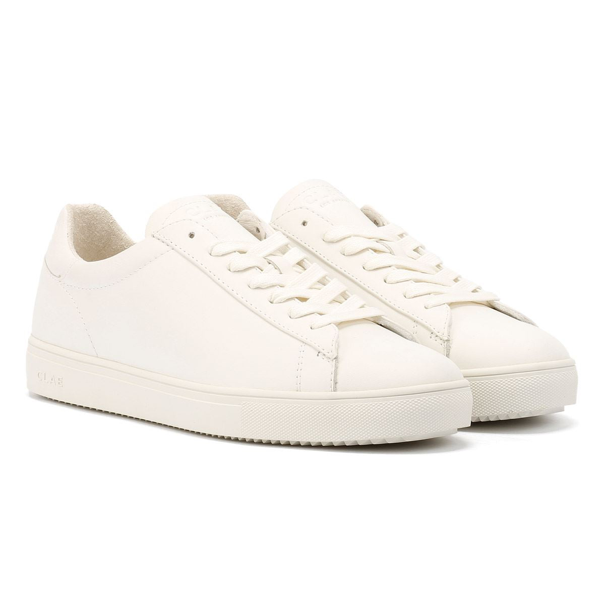 Clae Bradley Essentials Leather Men's Triple White Trainers