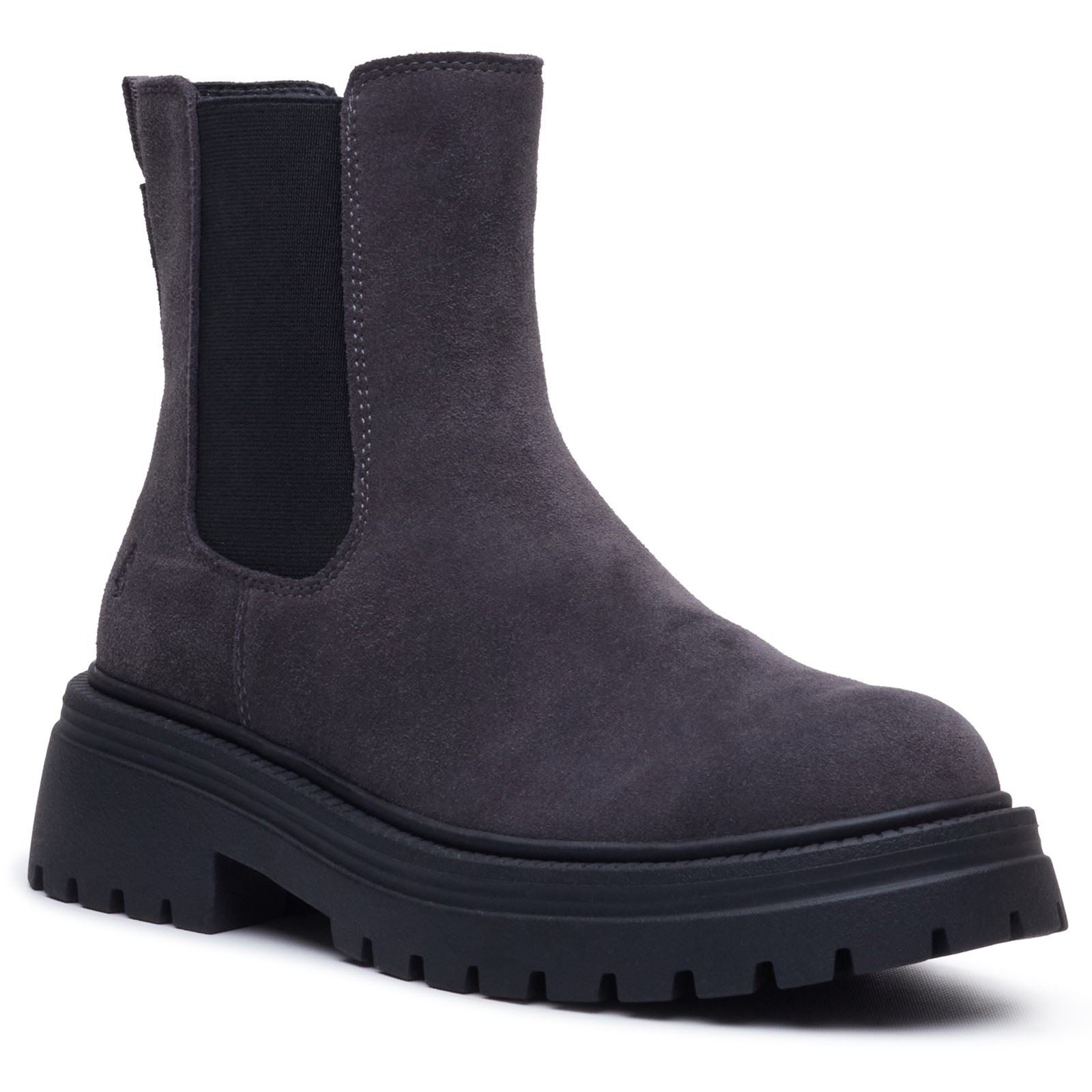 Hush Puppies Rose Chelsea Leather Women's Charcoal Heeled Chelsea Boots