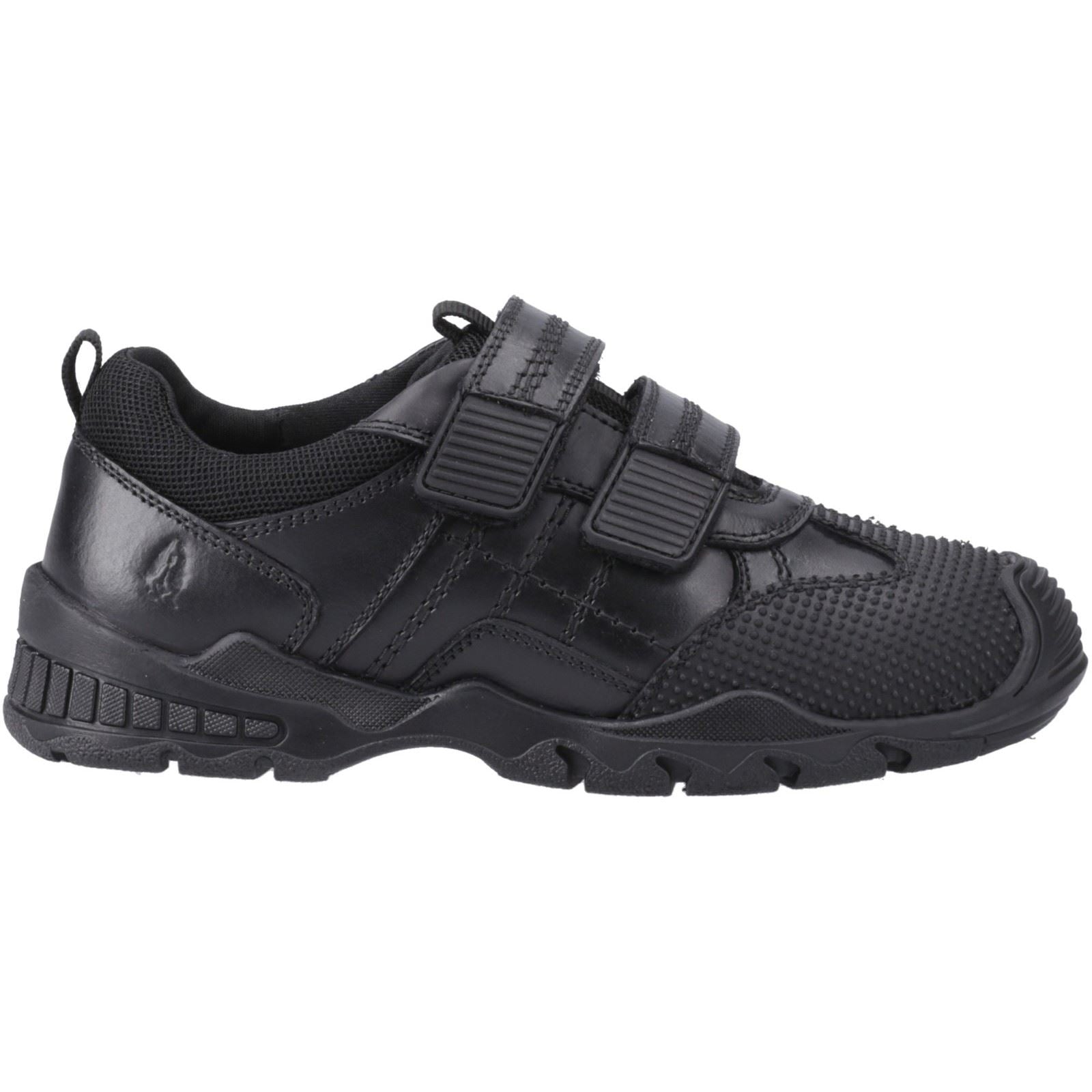 Hush Puppies Tristen Leather Youth Boy's Black Shoes