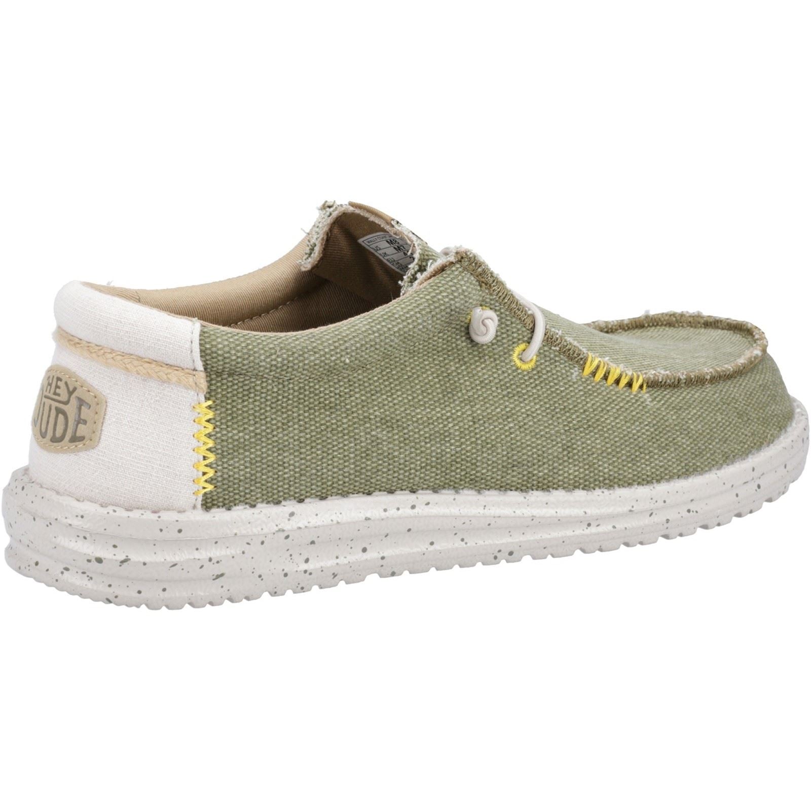 HEYDUDE Wally Coastline Canvas Men's Olive Shoes