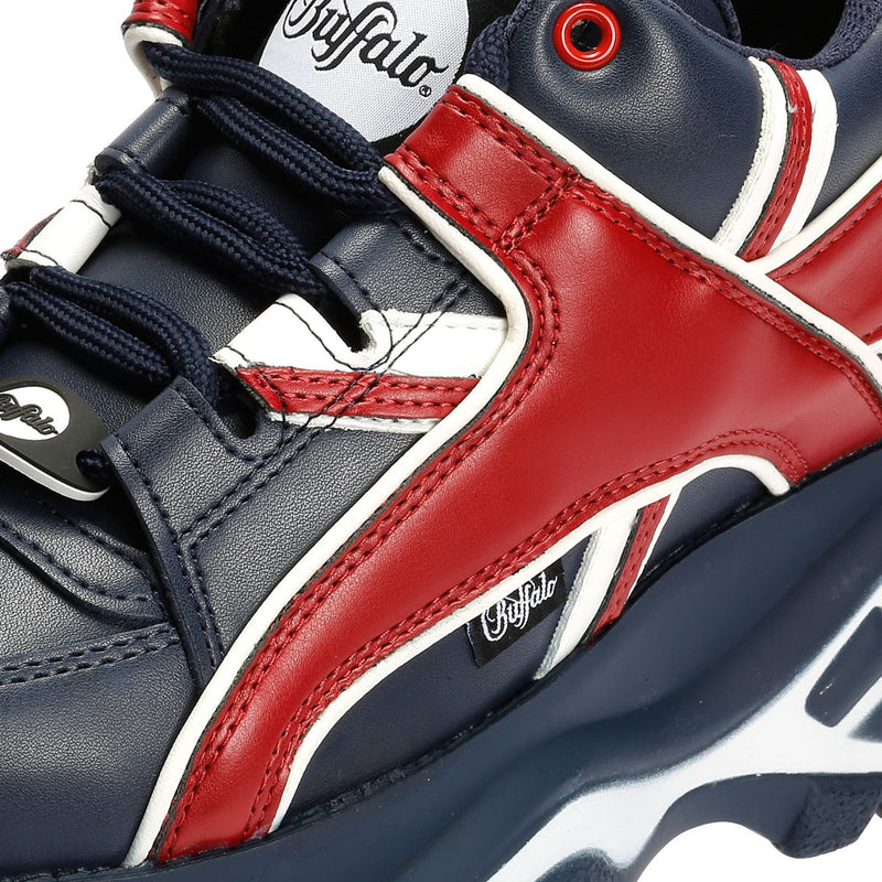 Buffalo 1339-14 Leather Women's Blue/Red Trainers