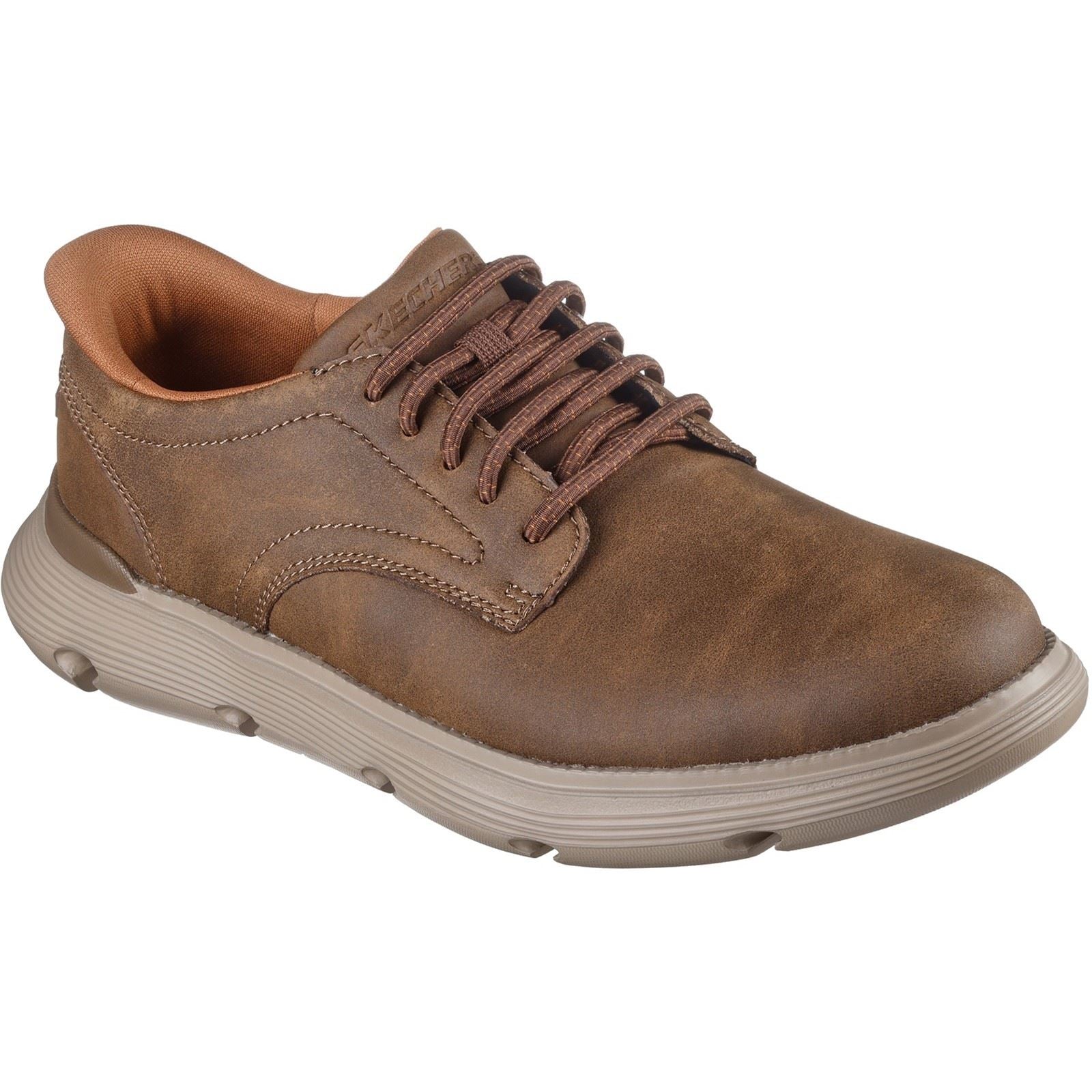 Skechers Garza Duran Leather Men's Taupe Trainers