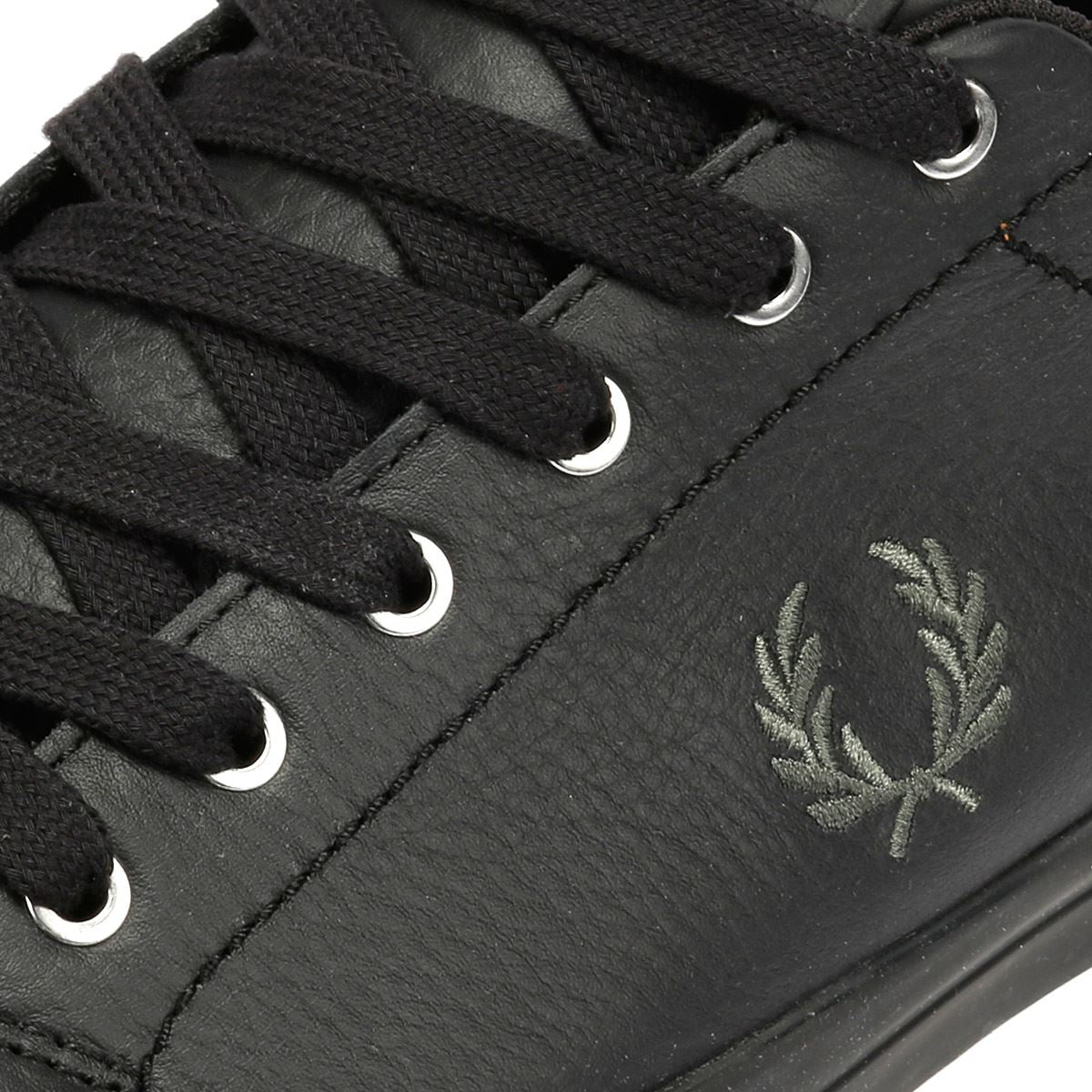 Fred Perry Baseline Leather Men's Black/Laurel Green Trainers