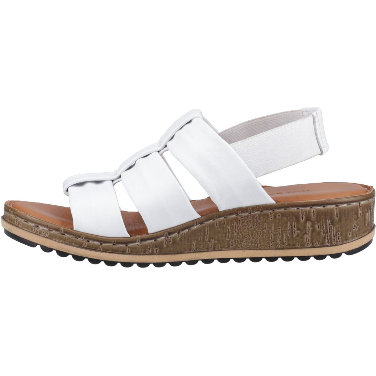 Hush Puppies Eden Wide Fit Leather Women's White Sandals
