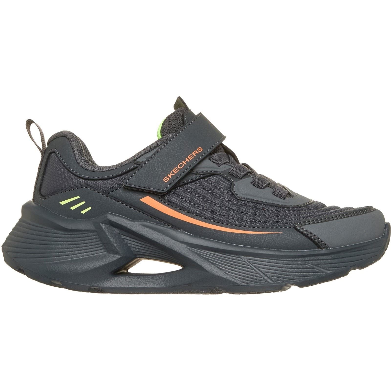 Skechers Tidal-Tech Stream Rush Textile Boy's Charcoal/Orange Trainers