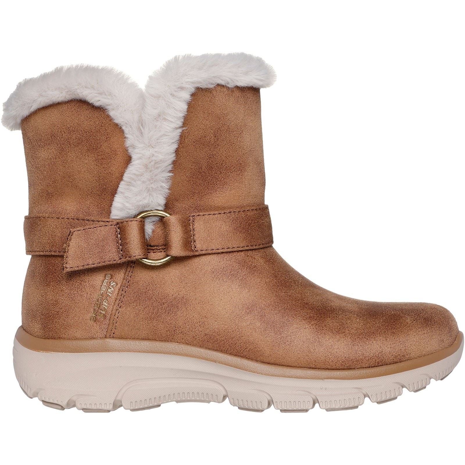 Skechers Easy Going Dreamers Move Textile Women's Chestnut Winter Ankle Boots