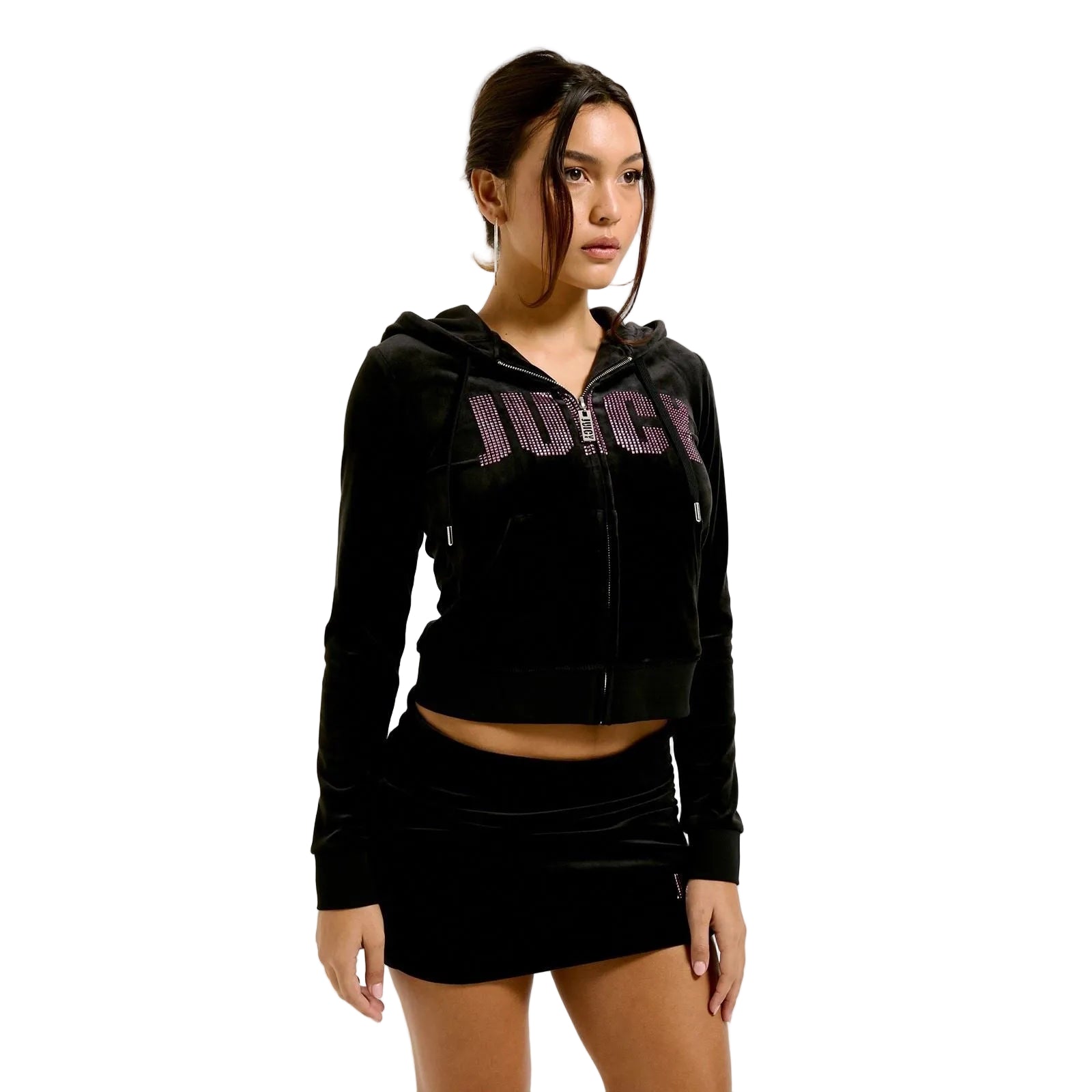 Juicy Couture Juicy Impact Polyester Women's Black Hooded Sweatshirt