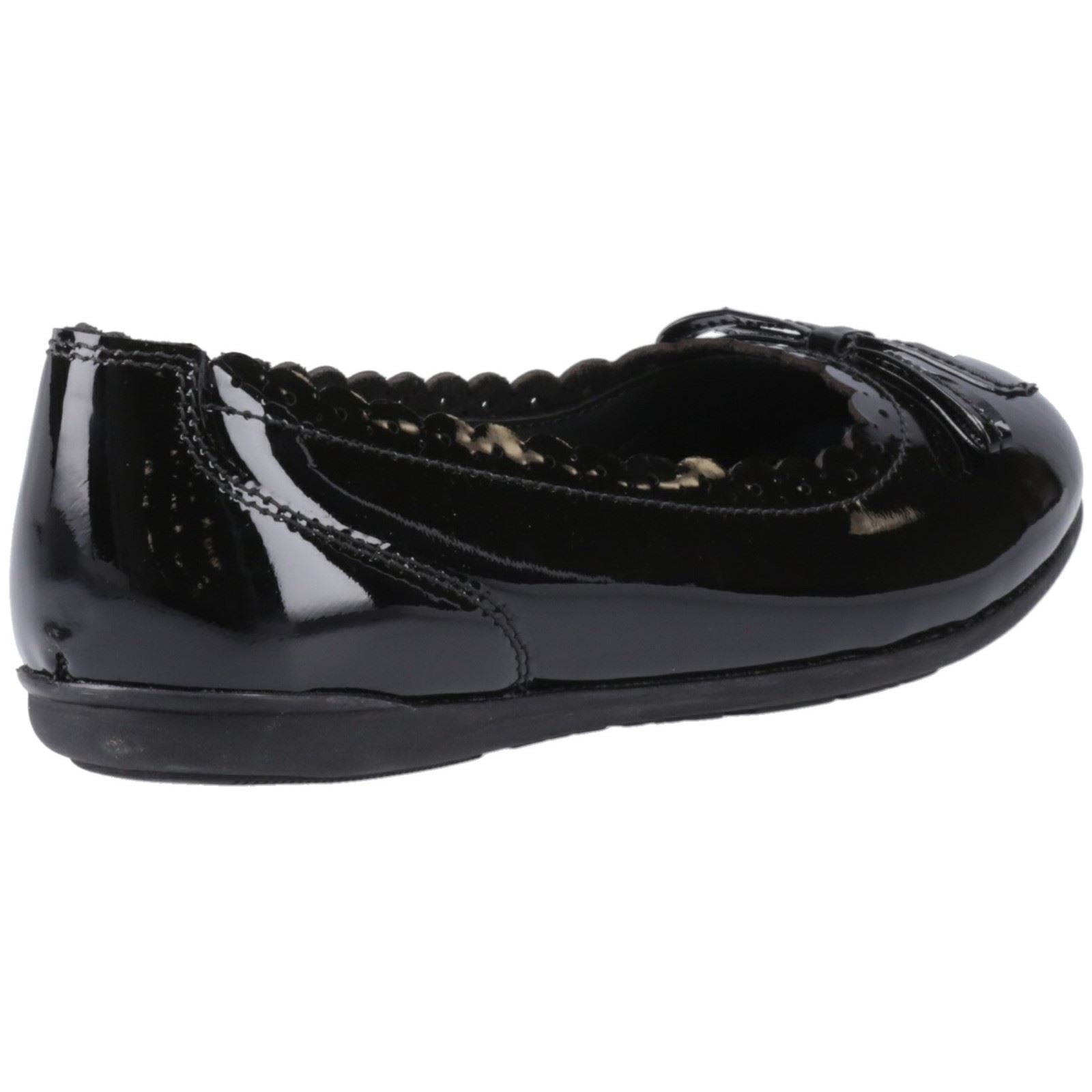 Hush Puppies Lillie Ballerina Patent Leather Junior Black Ballet Flats