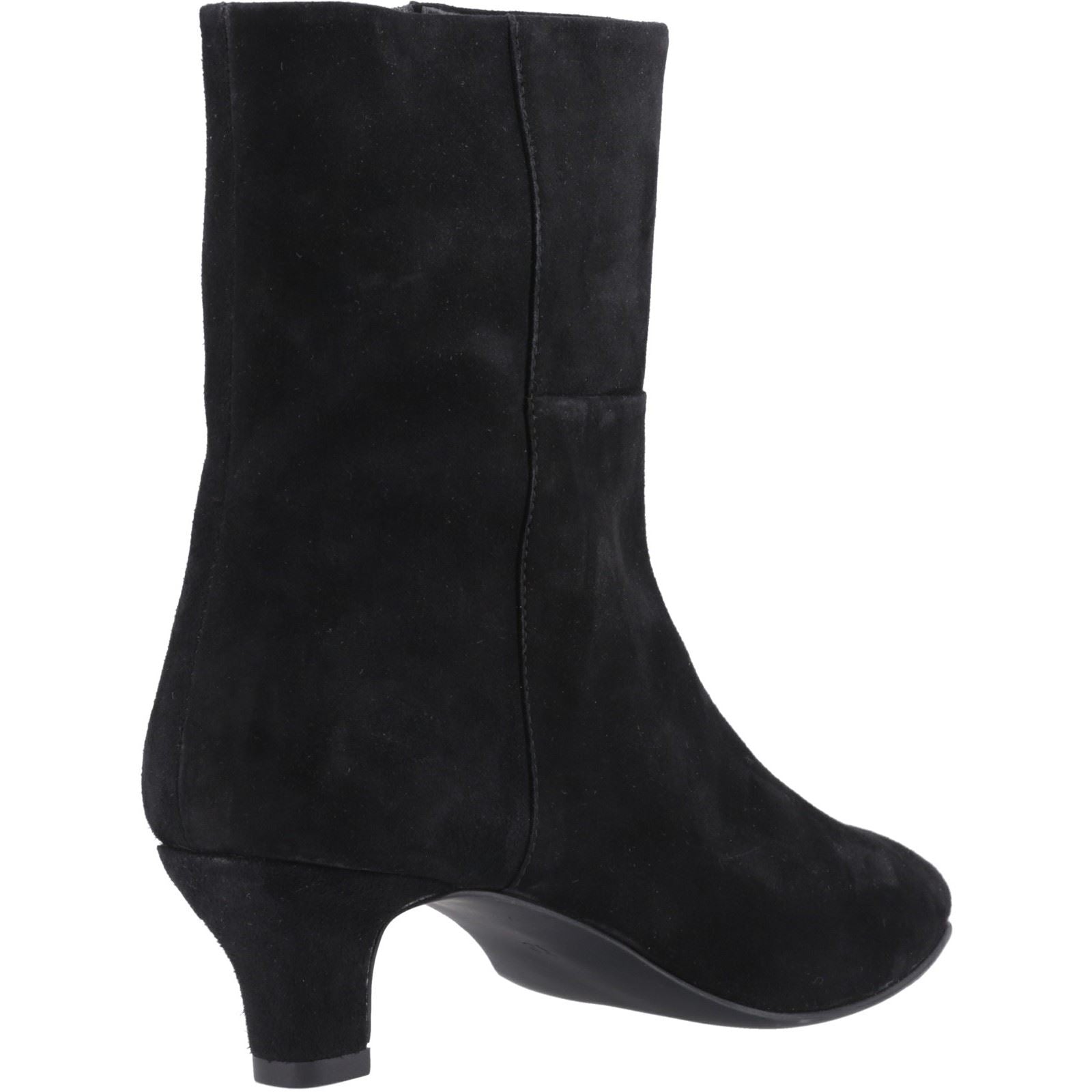 Hush Puppies Nahla Heel Leather Women's Black Heeled Ankle Boots