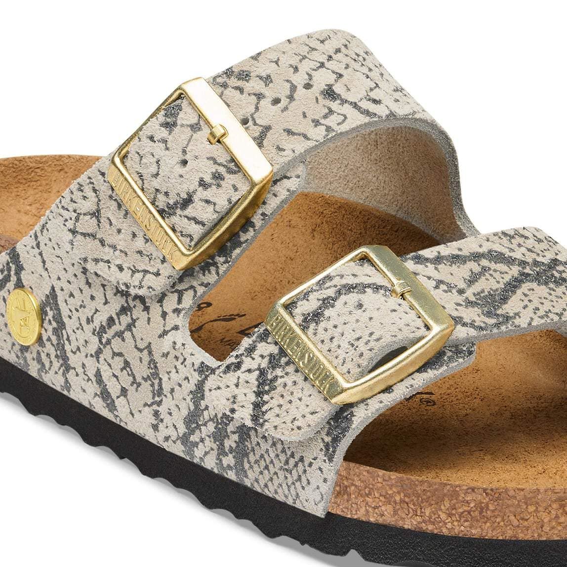 Birkenstock Arizona Rivet Suede Women's Snake Oyster Regular Sandals