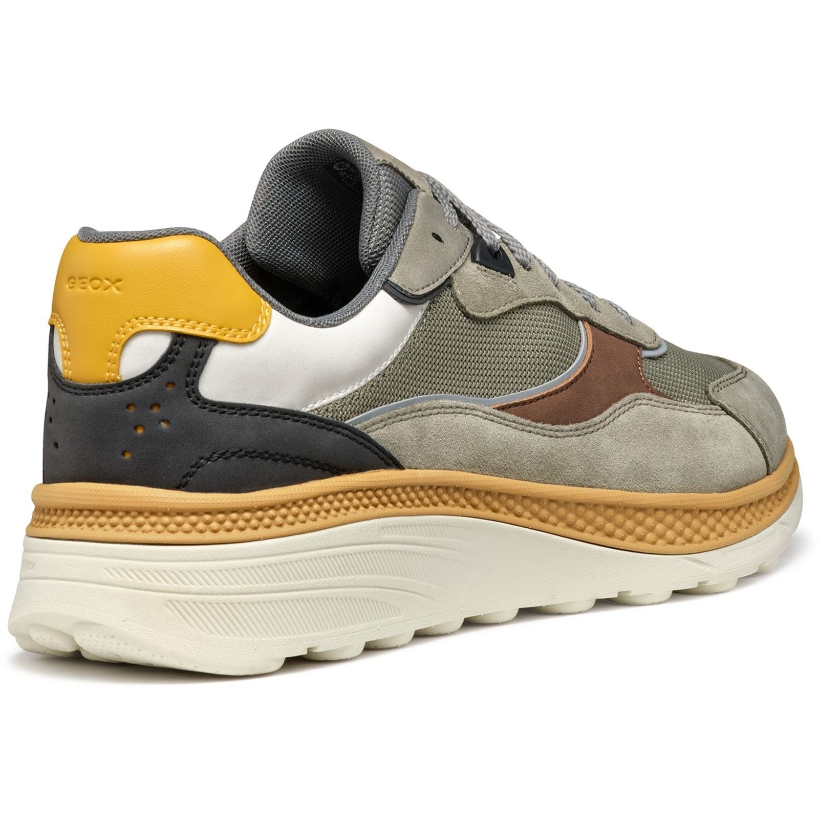 Geox U SPHERICA ACTIF X1 Synthetic Blend Men's Sage/Brown Trainers