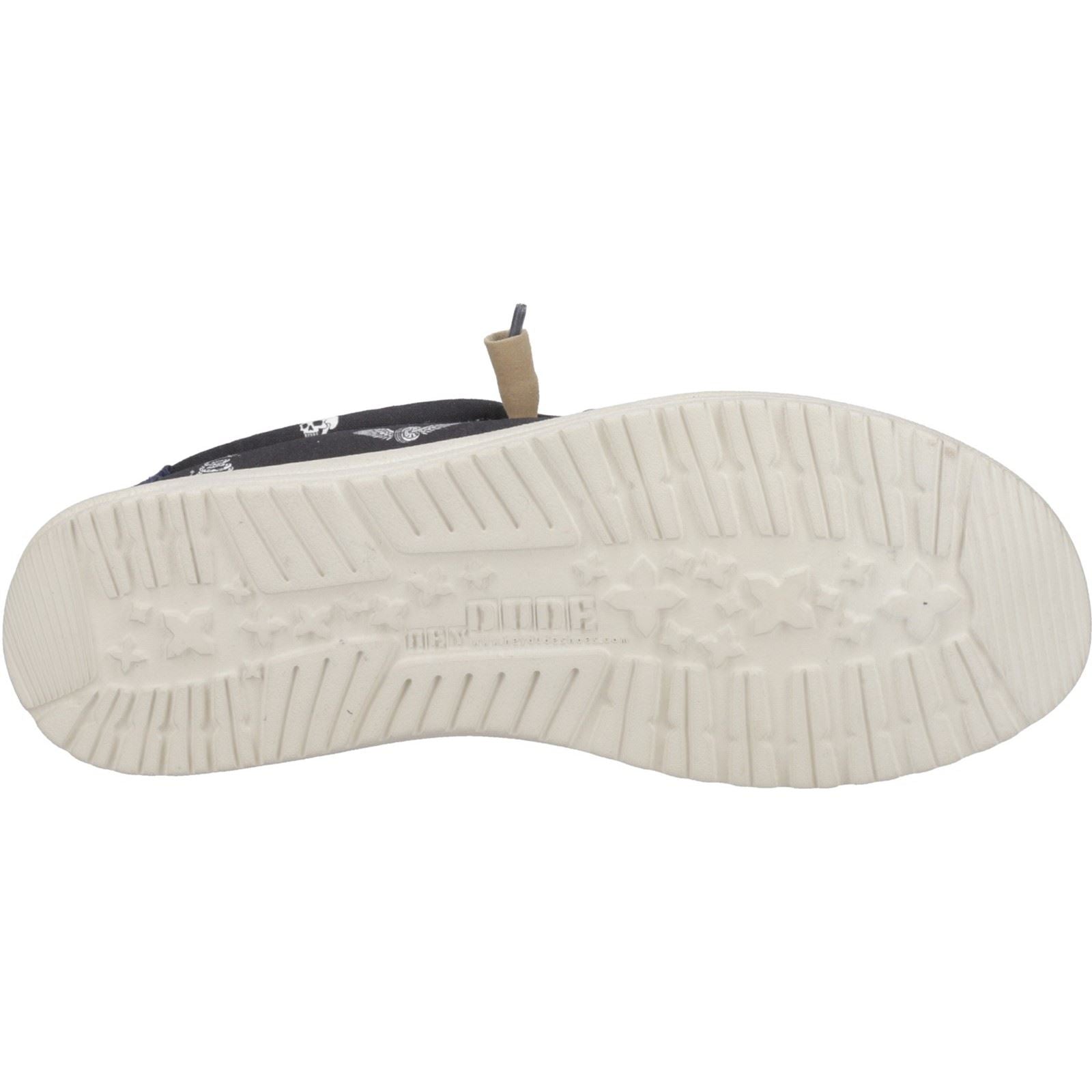 HEYDUDE Wally Stars n Skulls 100% Cotton Men's Black Shoes