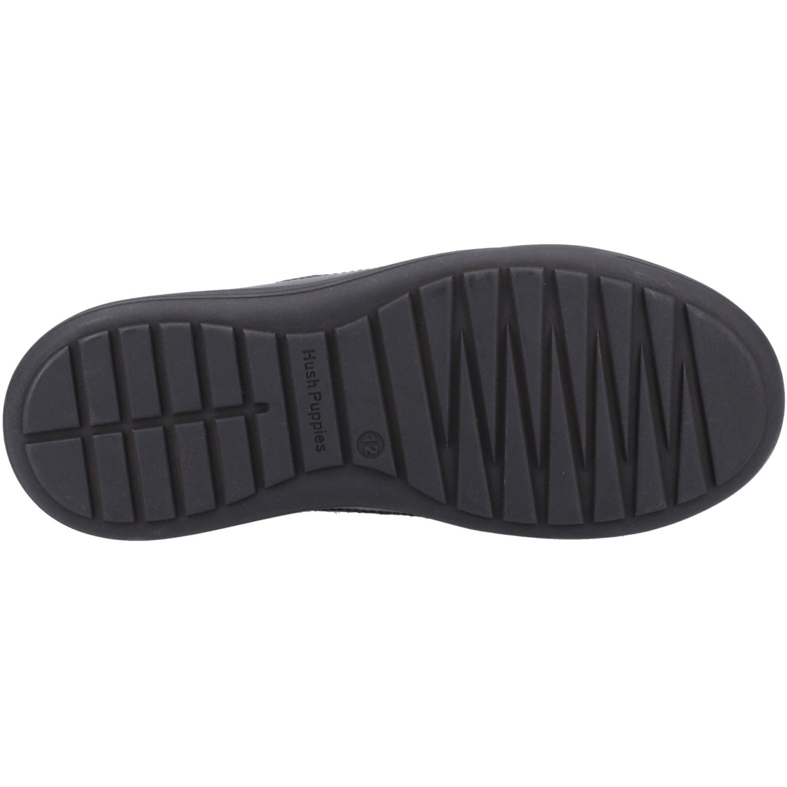 Hush Puppies Shane Leather Junior Black Lace-Up Shoes