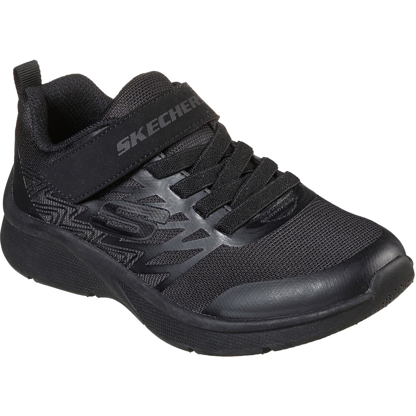Skechers Microspec Texlor Synthetic Junior Black Trainers