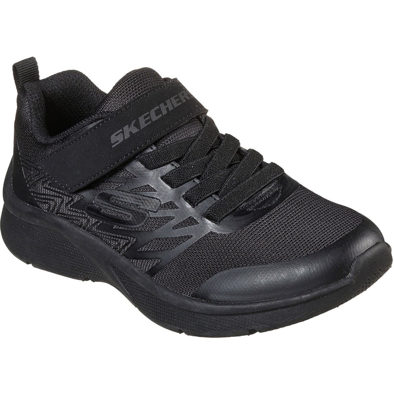 Skechers Microspec Texlor Synthetic Junior Black Trainers