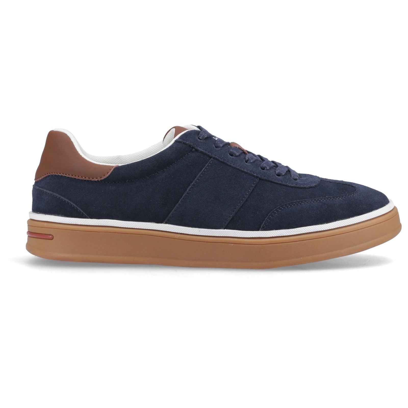 Hush Puppies Carlos Suede Trainer Leather Men's Navy Trainers