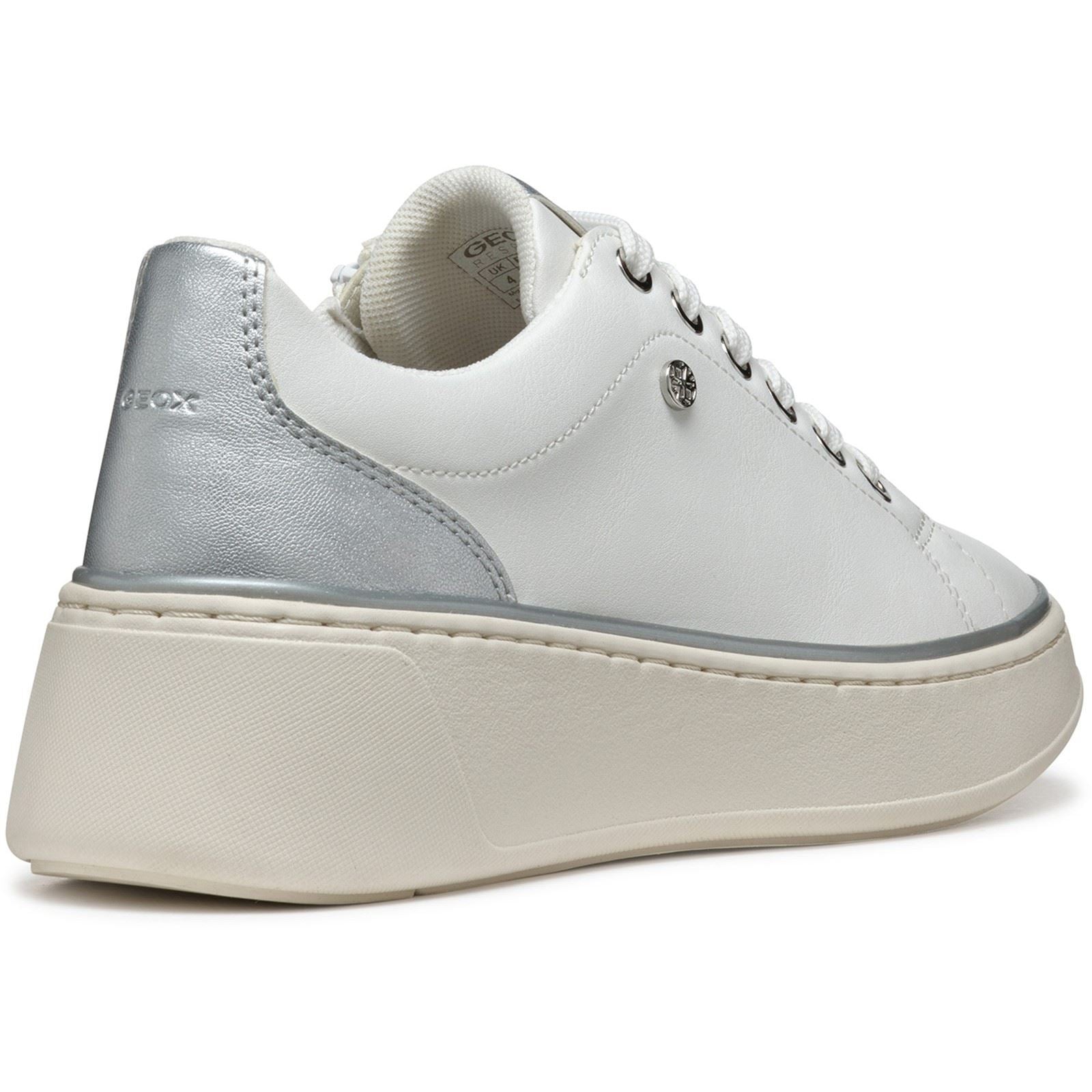 Geox D SUNNETTY Synthetic Women's White/Silver Trainers