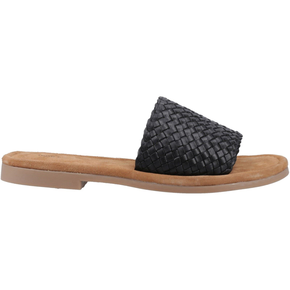 Hush Puppies Hetty Slide Leather Women's Black Wide Sandals