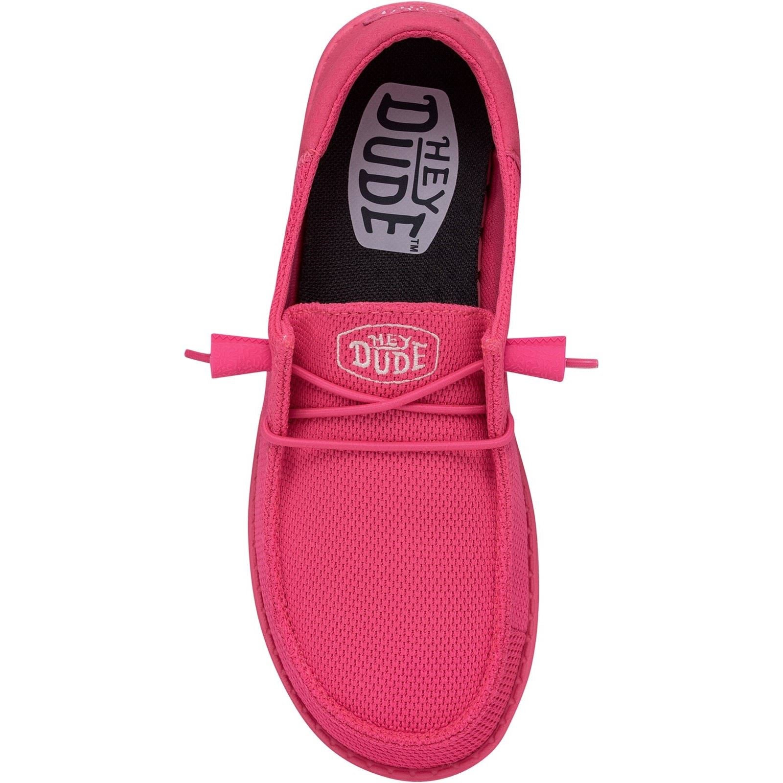 HEYDUDE Wendy Funk Mono Synthetic Women's Electric Pink Moccasins Shoes