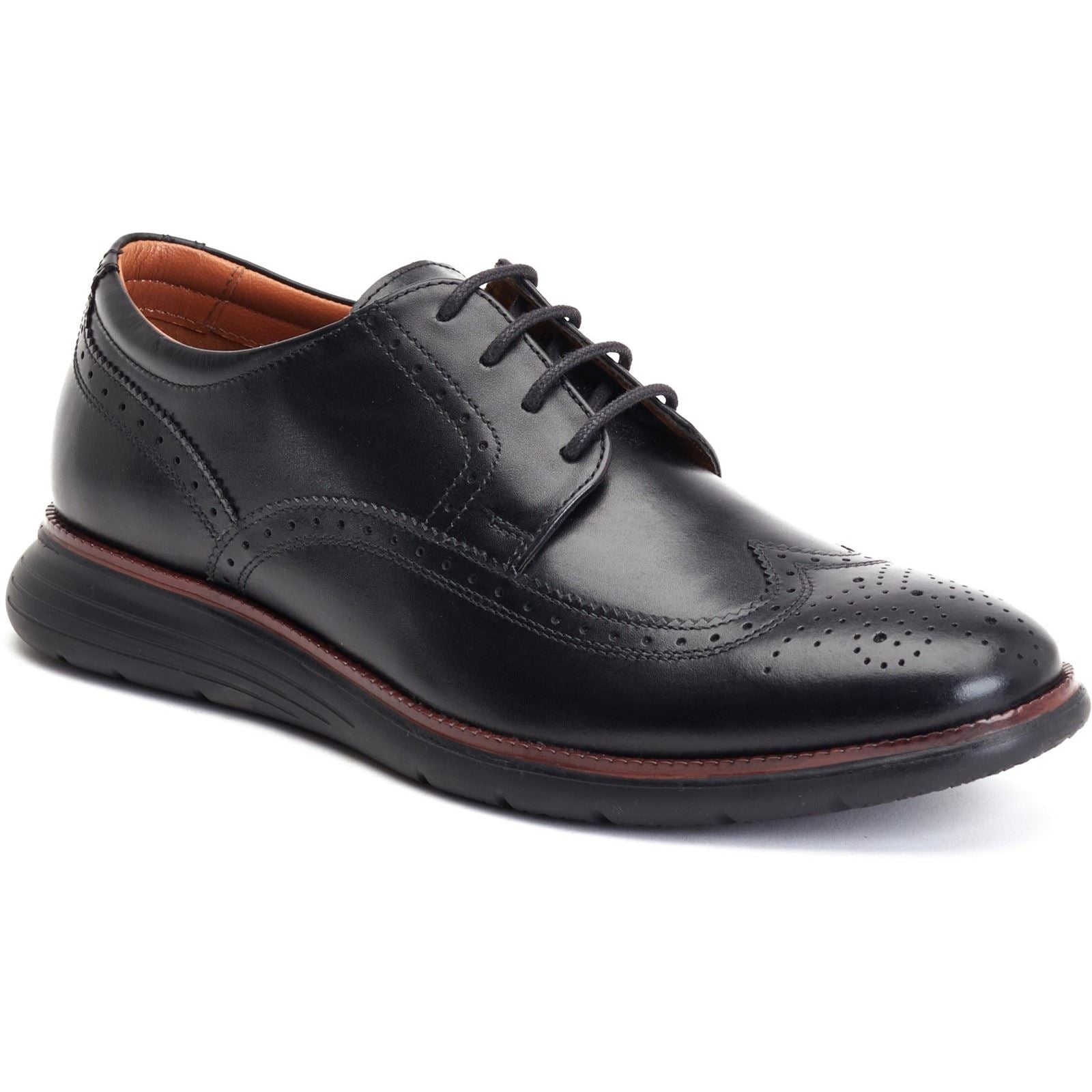 Base London Flight Leather Men's Black Brogues Shoes