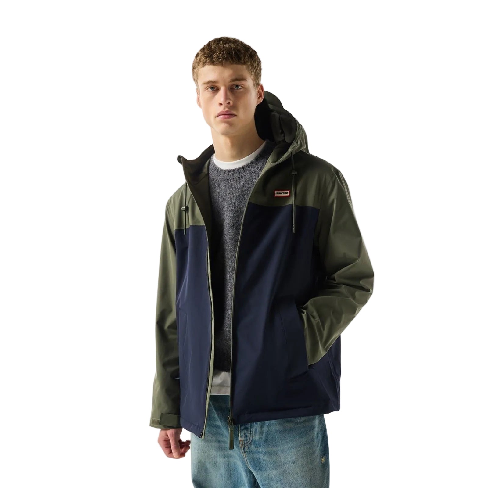 Hunter Original Mens Block Waterproof Men's Green Rain Jacket