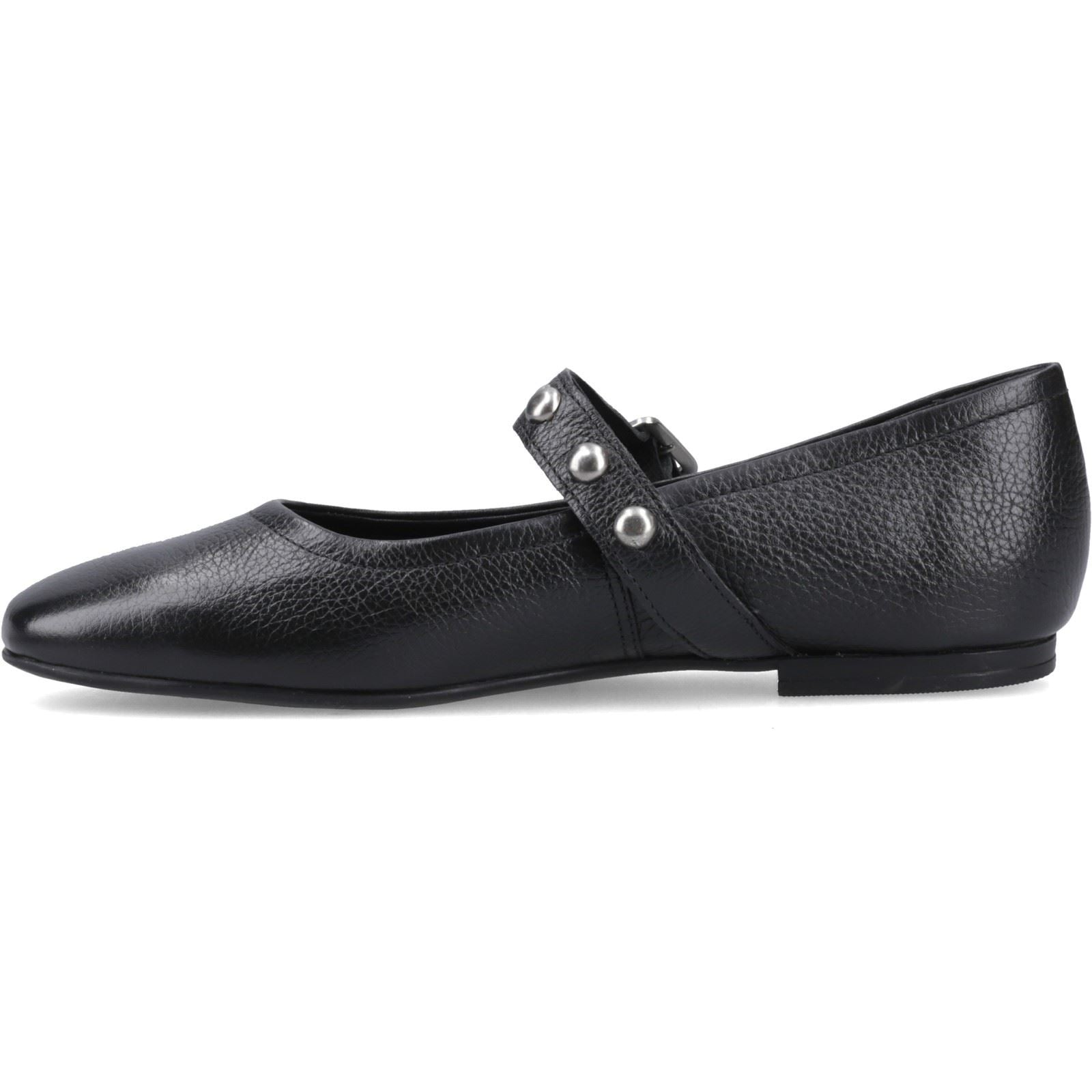 Hush Puppies Charlene Stud Ballerina Leather Women's Black Flats