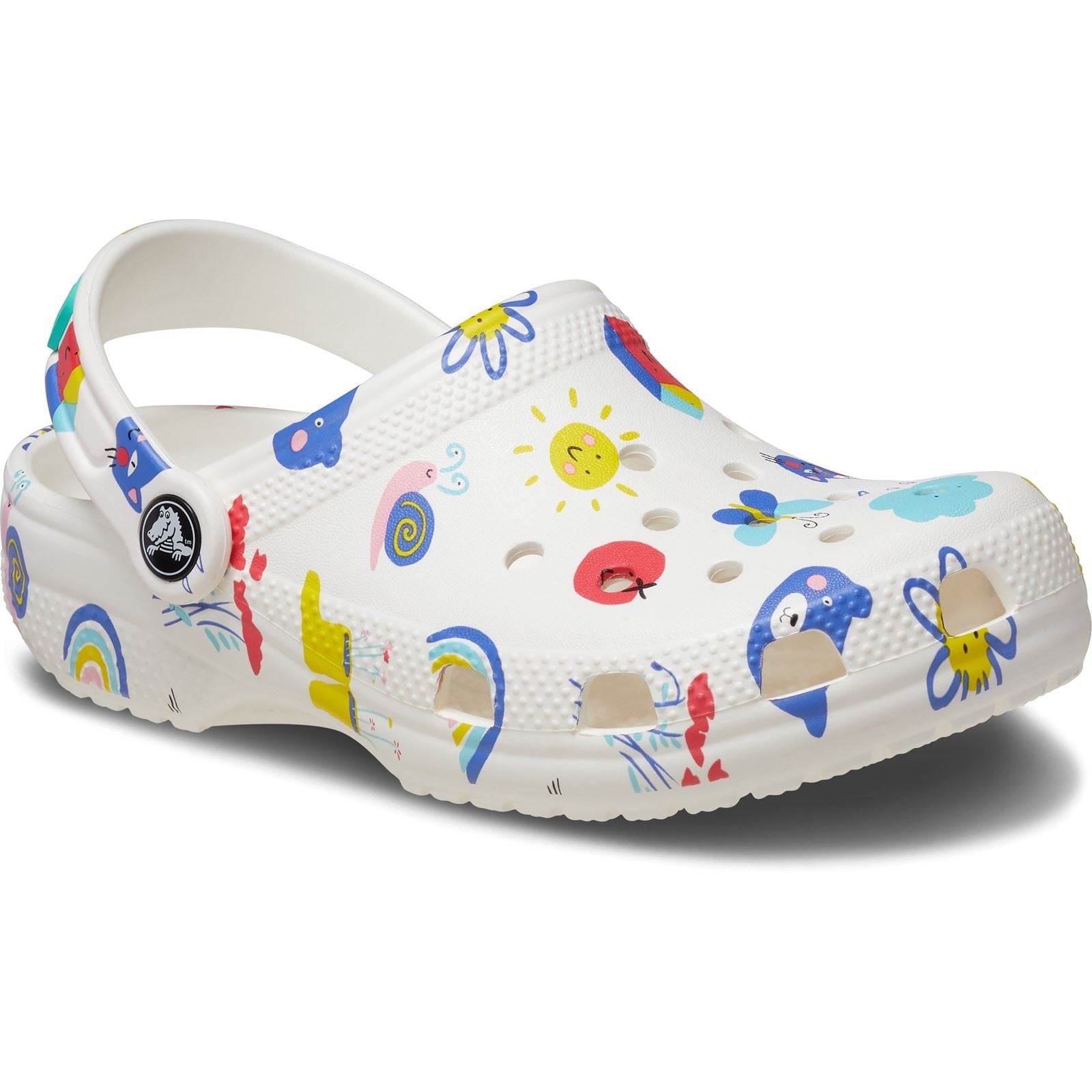 Crocs Classic Graphic Synthetic White/Multi Clogs