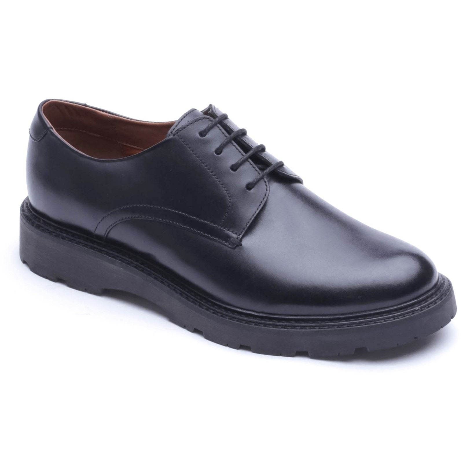 Base London Vector Leather Men's Black Lace-Up Shoes