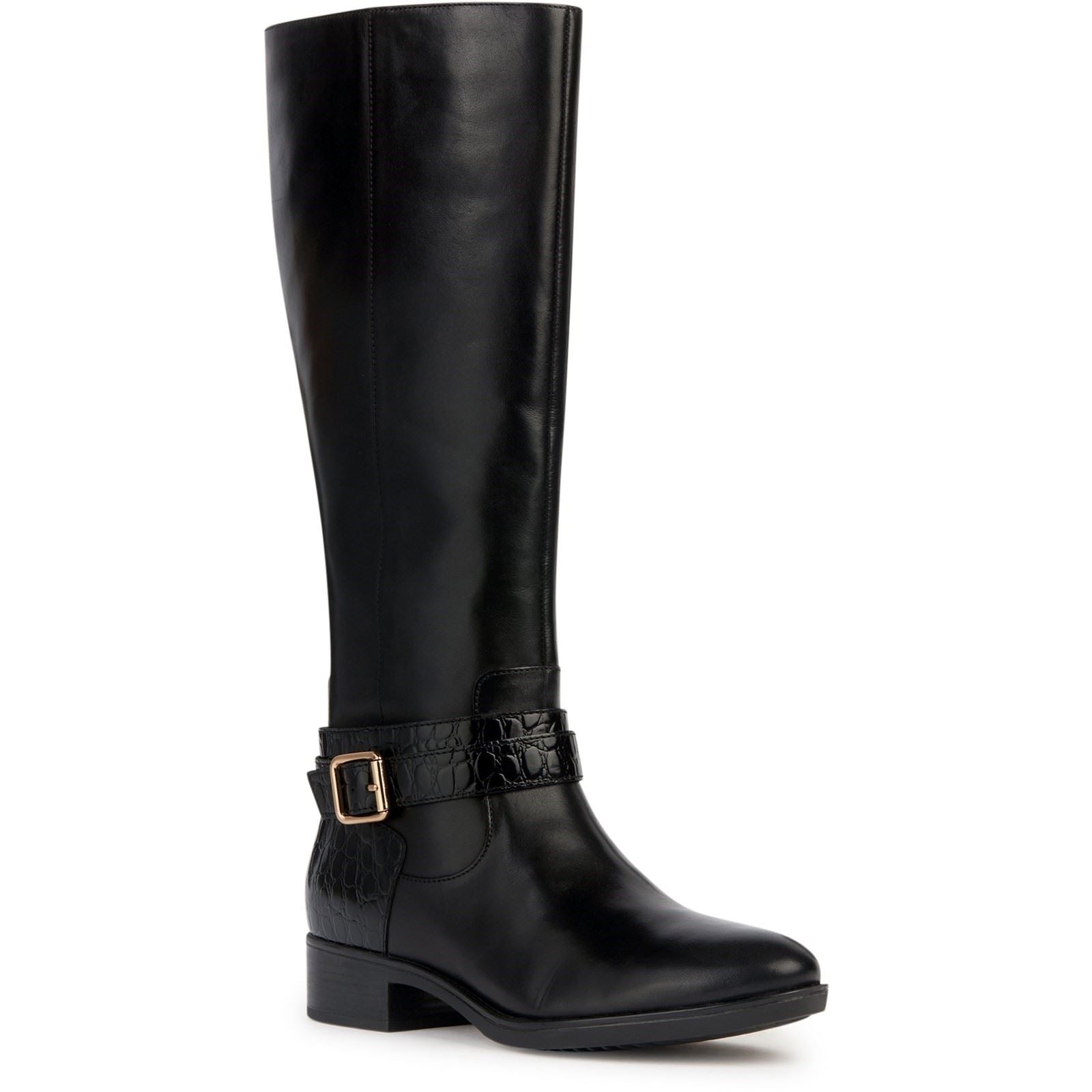 Geox D Felicity Leather Women's Black Boots
