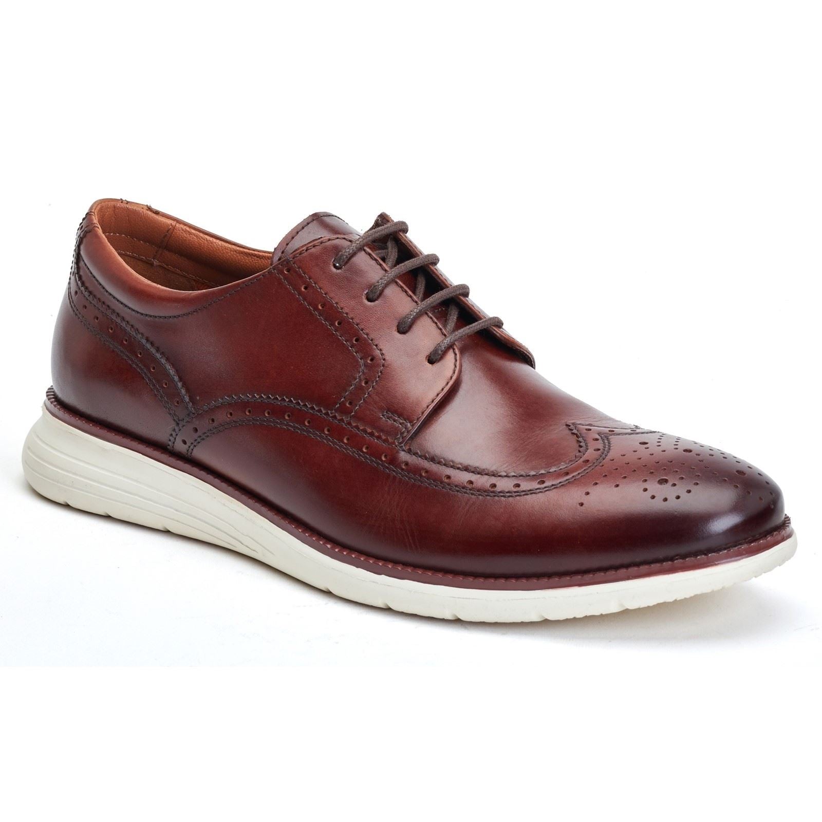 Base London Flight Leather Men's Burnt Brown Brogues Shoes