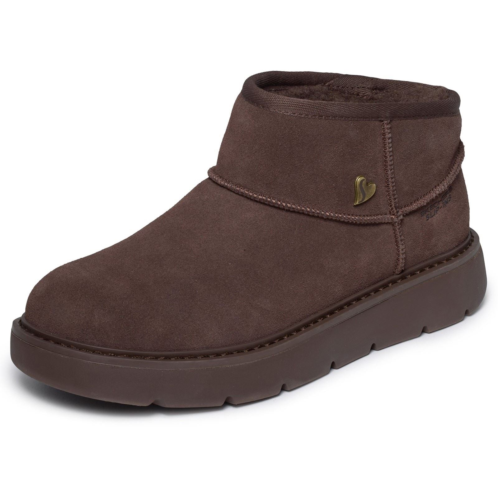 Skechers Keepsakes Cozy Mini Leather Women's Chocolate Winter Ankle Boots