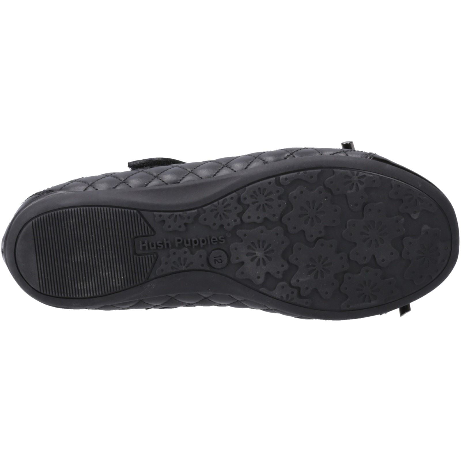Hush Puppies Lottie Leather Junior Black Ballet Flats