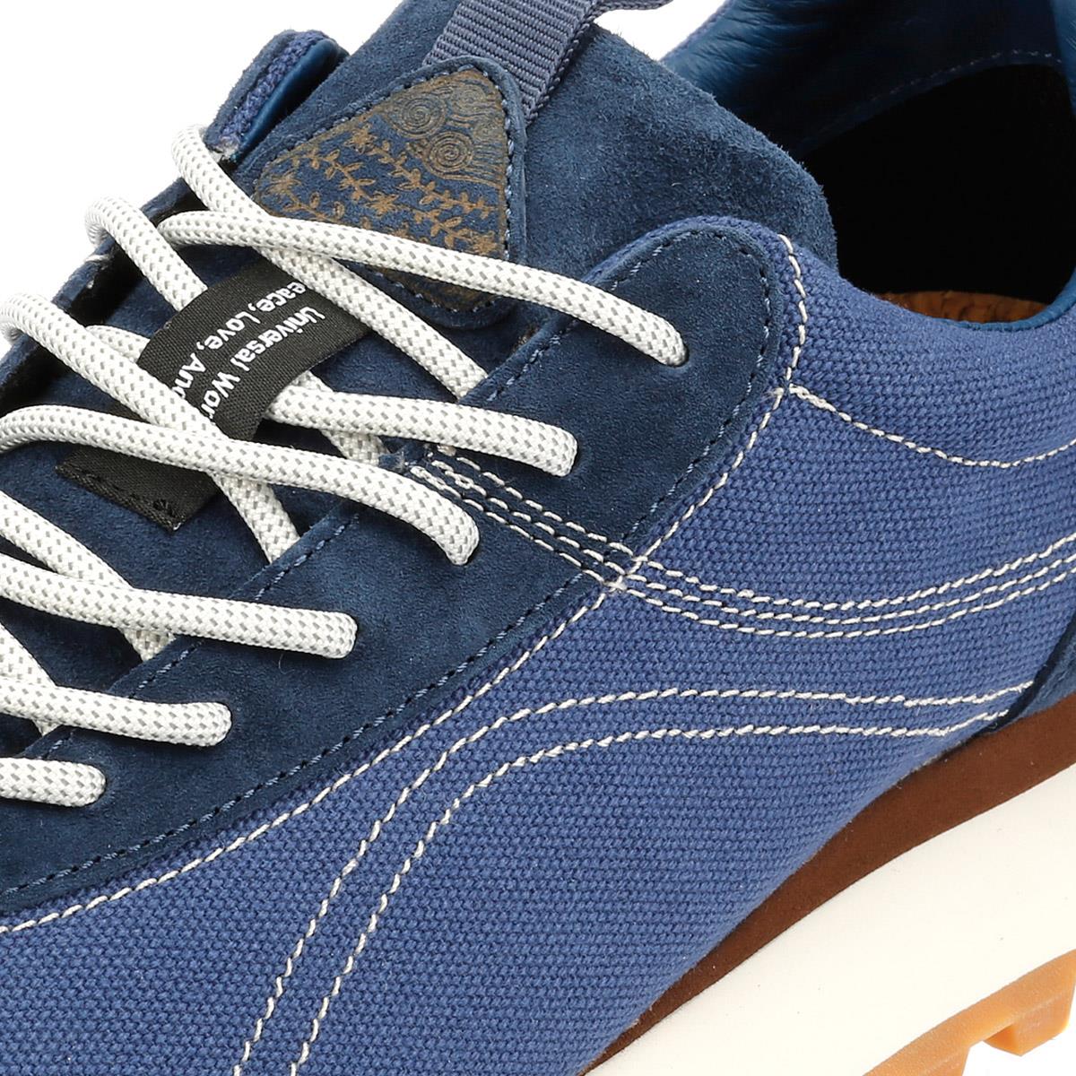 Flower Mountain New Asuka Universal Works Blue Canvas Trainers