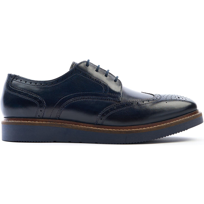 Base London Joe Leather Men's Navy Brogues Shoes
