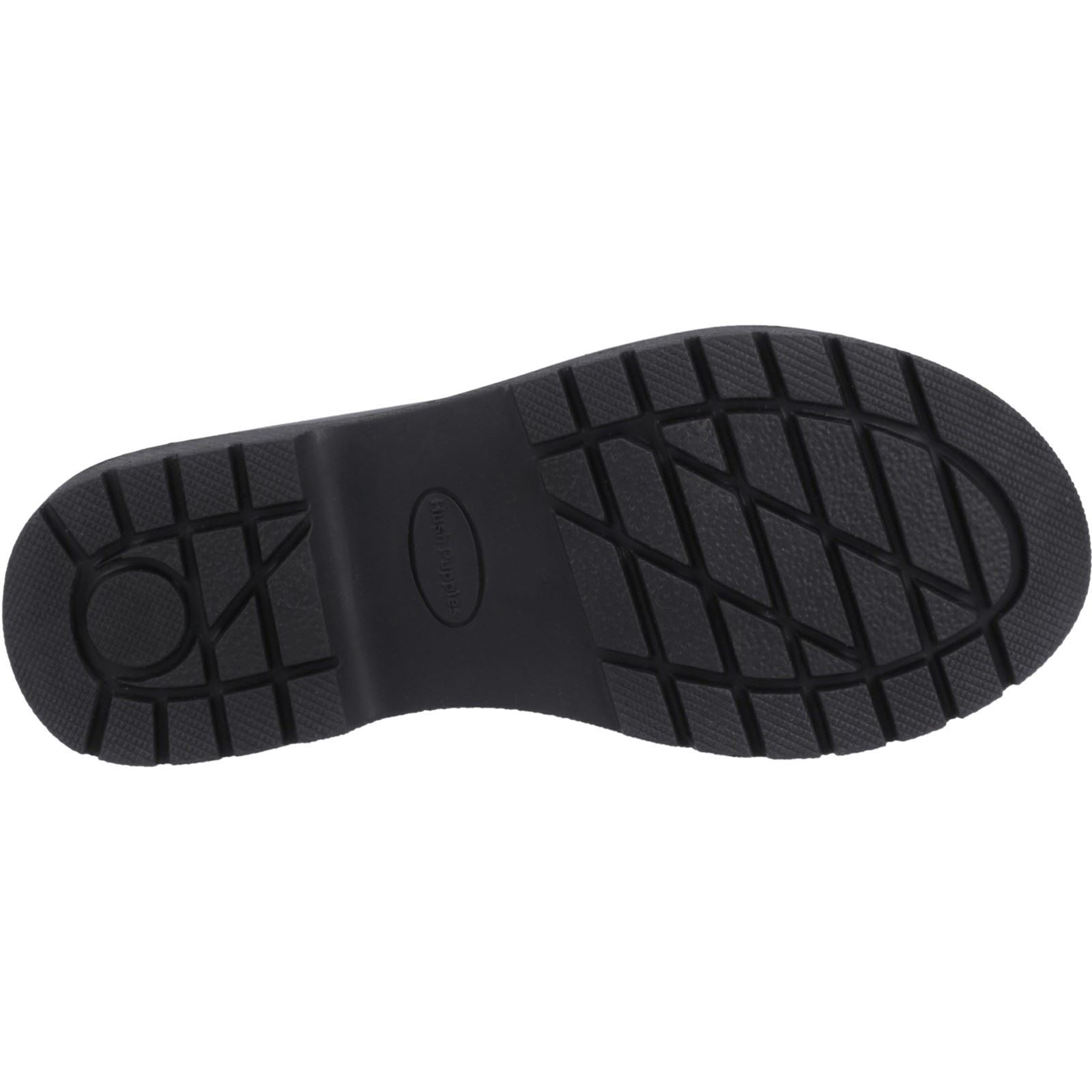 Hush Puppies Lydia Leather Youth Girl's Black Loafers