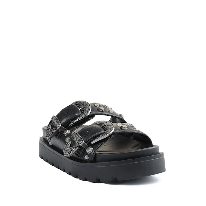 Buffalo Raya Ari West Leather Women's Black Sandals