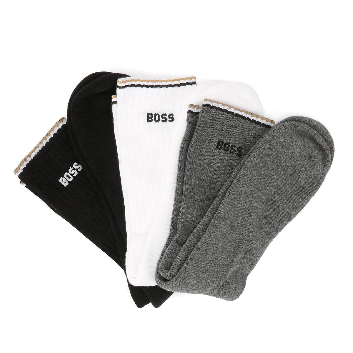 Boss 3 Pack UK 6 - 11 Men's Multicoloured Calf High Socks