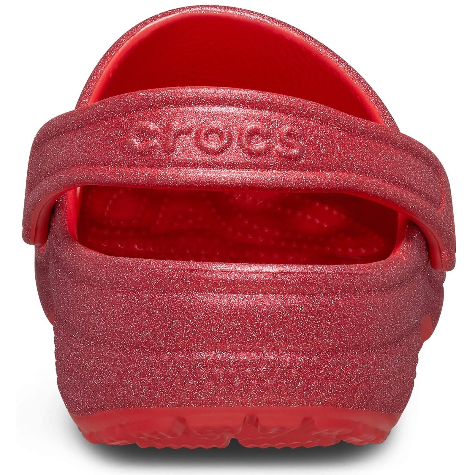 Crocs Classic Glitter Synthetic Cherry Red Clogs