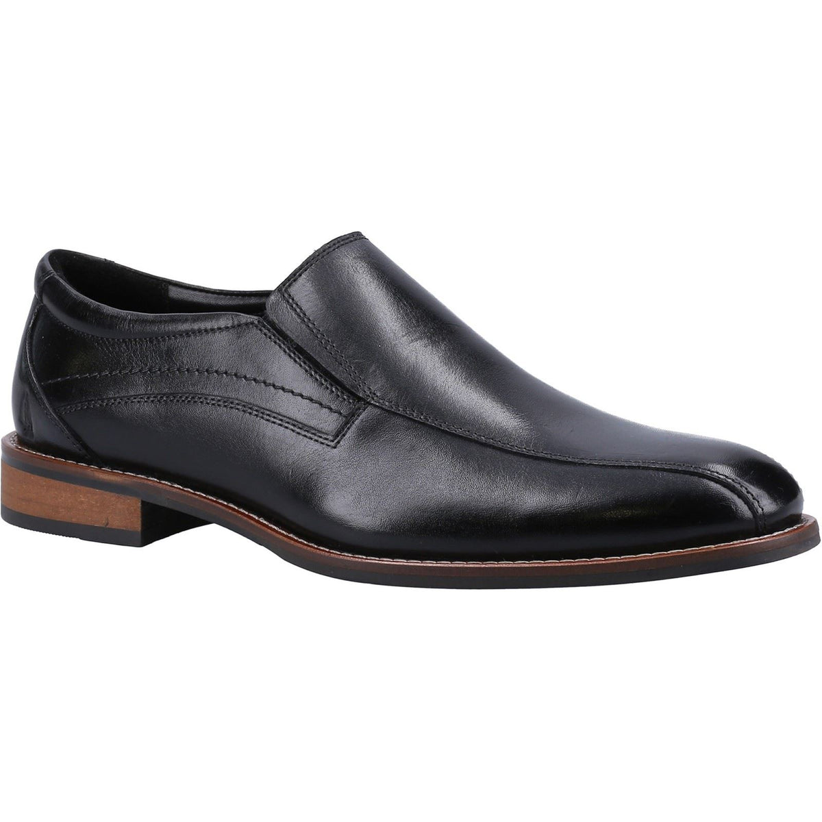 Hush Puppies Donovan Leather Men's Black Slip-On Shoes