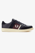 Fred Perry B725 Leather Suede Men's Navy/Ecru/Oxblood Trainers