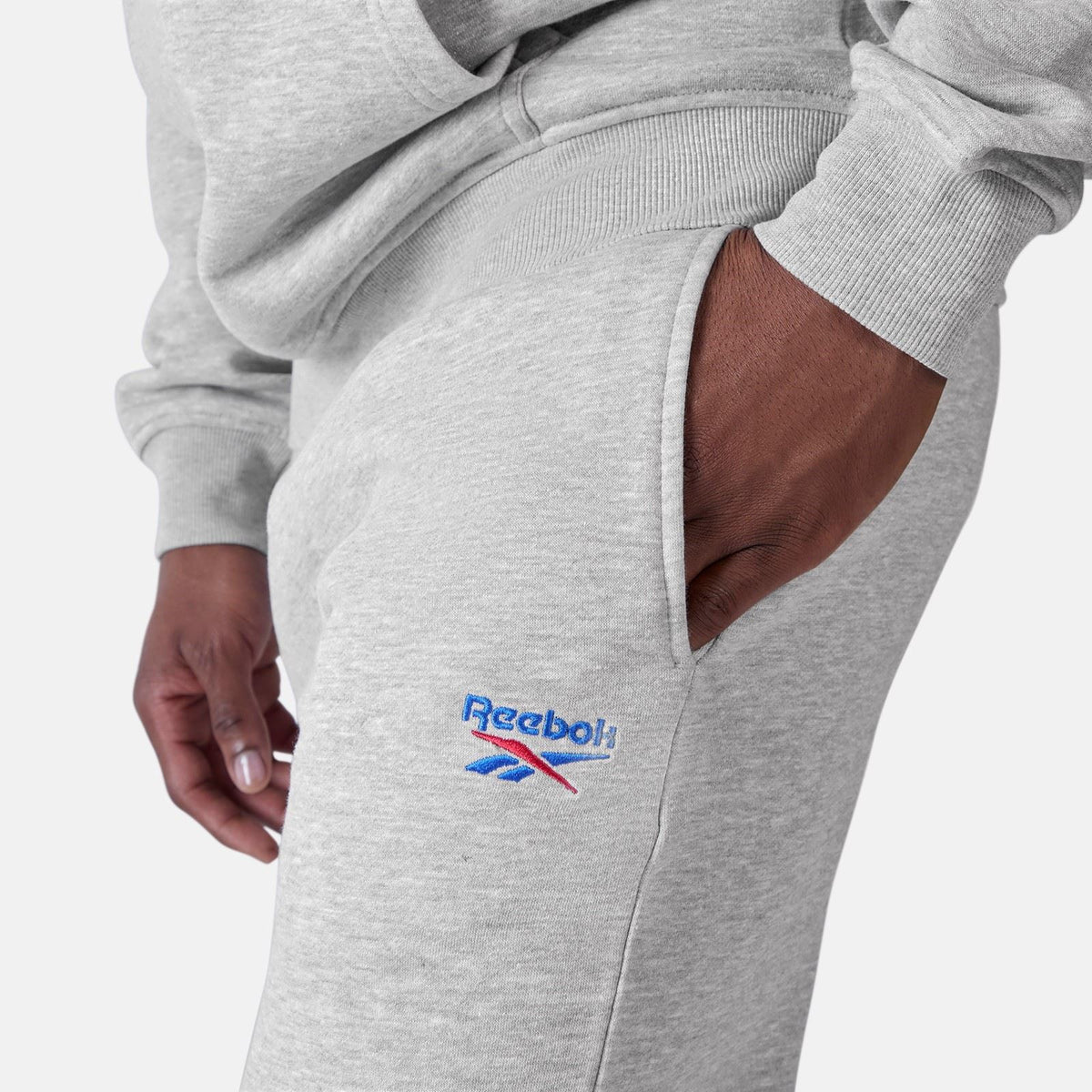 Reebok ID 2-Colour Logo Cuffed Joggers Cotton Men's Grey Joggers