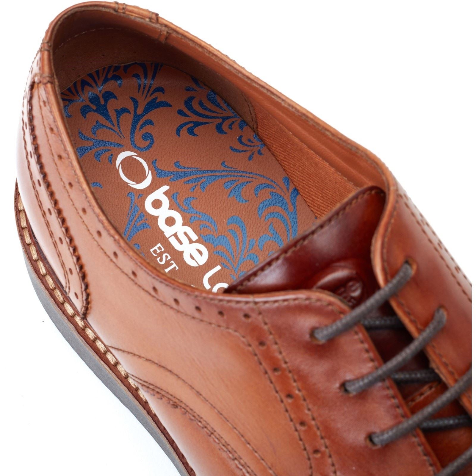 Base London Joe Leather Men's Burnt Tan Brogues Shoes