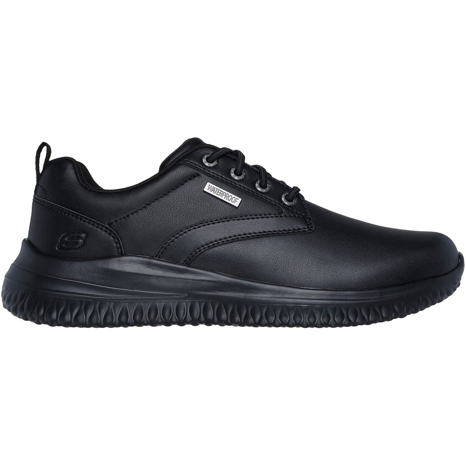 Skechers Delson 3.0 Glavine Leather Men's Black Leather Lace-Up Shoes