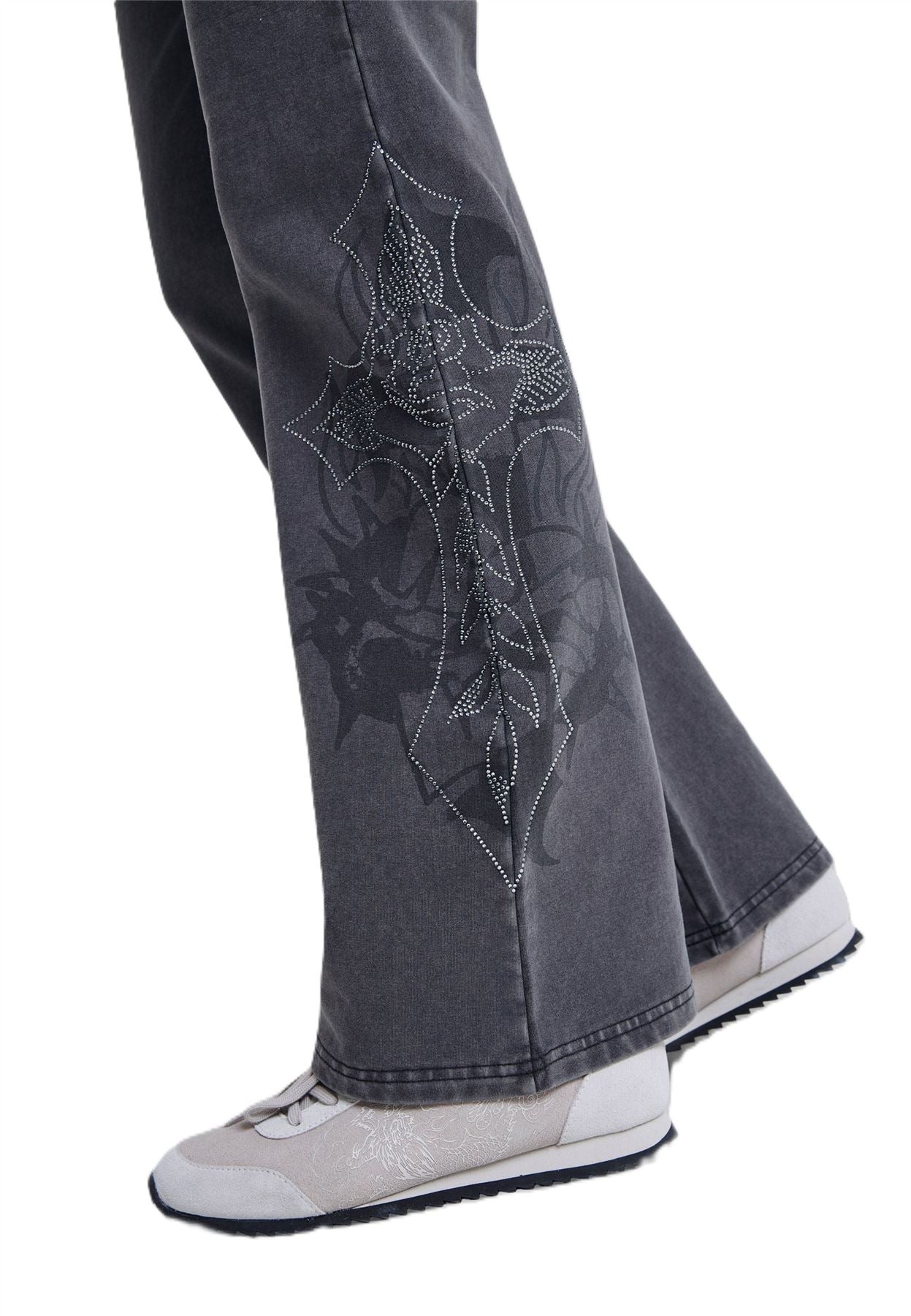 Ed Hardy Cross and Thorn Flared Women's Black Joggers