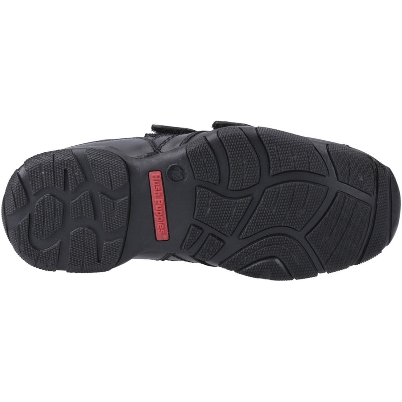 Hush Puppies Vance Leather Junior Black Loafers