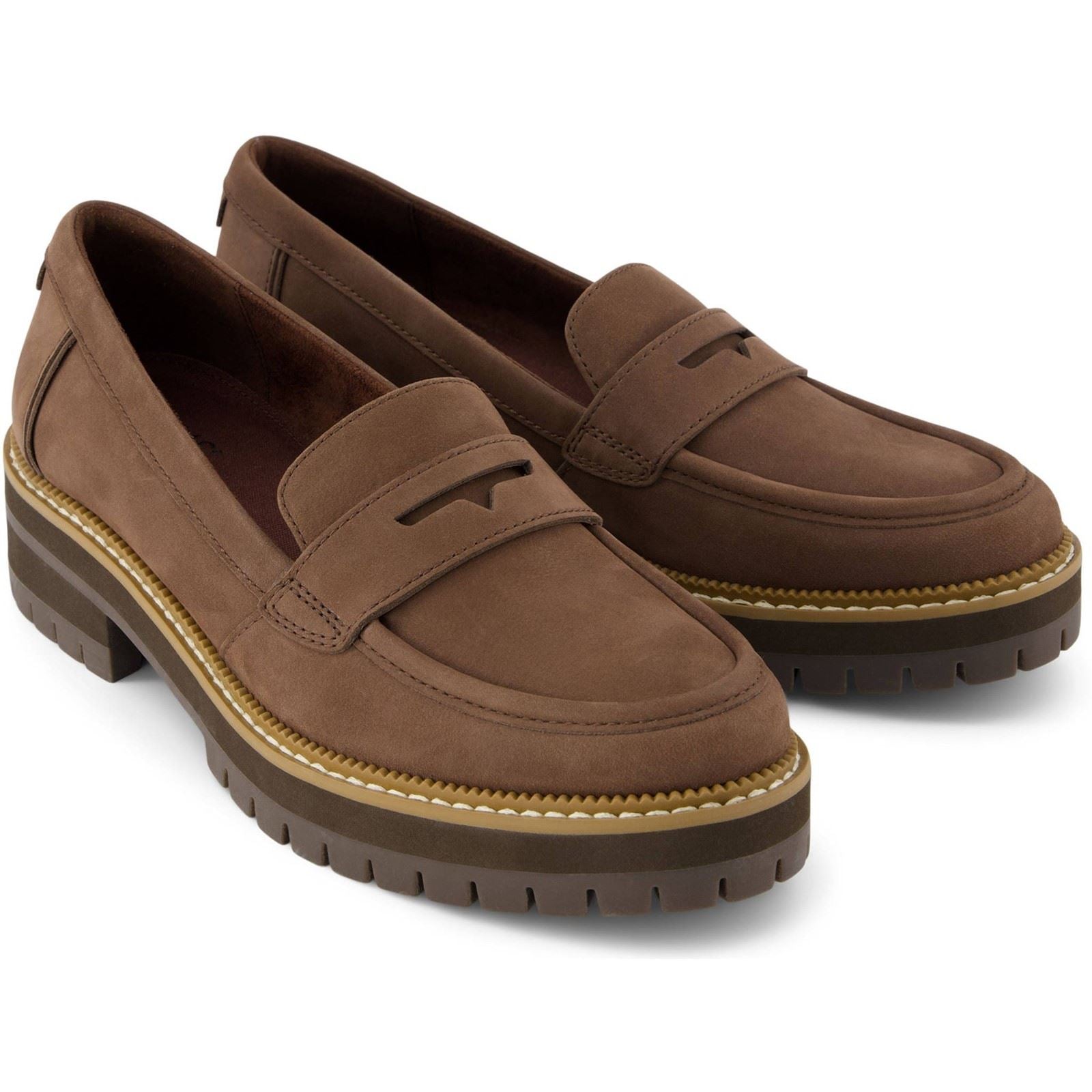 TOMS Cara Leather Women's Oak Brown Loafers