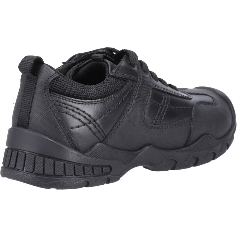 Hush Puppies Travis Leather Youth Boy's Black Lace-Up Shoes